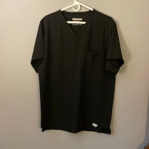 Black Skechers v-neck scrub top.